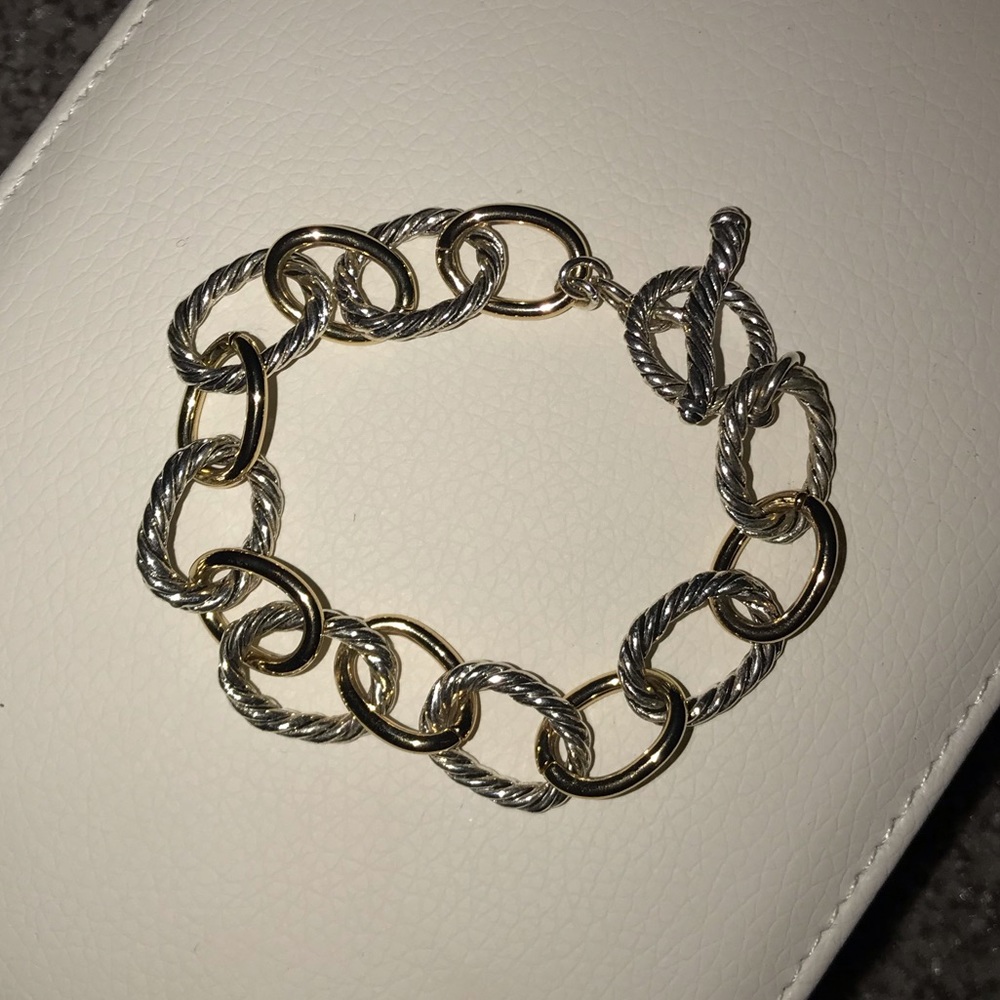 Silver and Gold Chain Link Bracelet